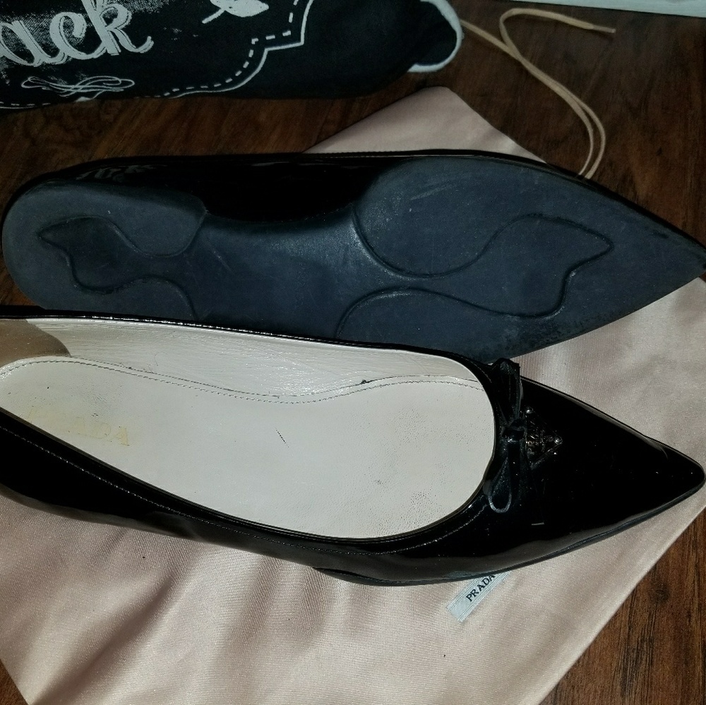 SOLD Prada Black Patent Leather Flats US 10 - Picture 7 of 8